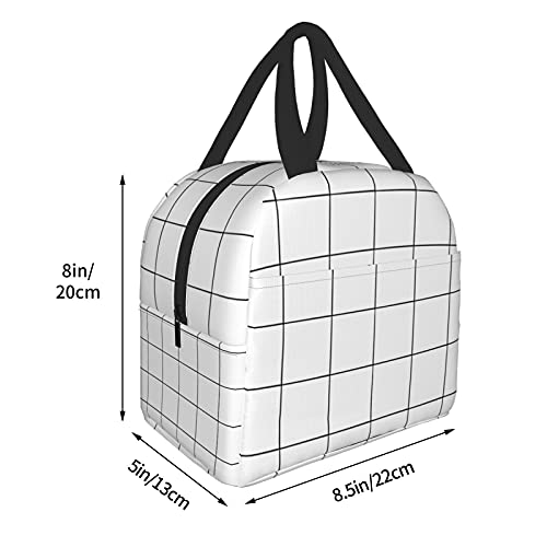 Aisquw BLACK-48 White Checkered Bags thumb #4