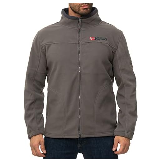Geographical Norway - Chaqueta de forro polar para hombre, Todo el año, Manga larga, Hombre, color gris oscuro., tamaño XXL
