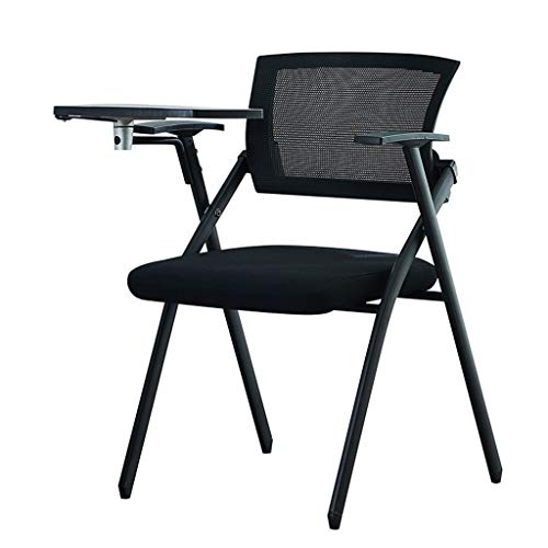 Preisvergleich Produktbild Büromöbel Multifunktionale Ausbildung Stuhl Konferenzstuhl Mit Schreibtafel Mobile Klapp Ausbildung Stuhl Tisch Und Stuhl (Color : Black, Size : 45 * 56 * 83cm)