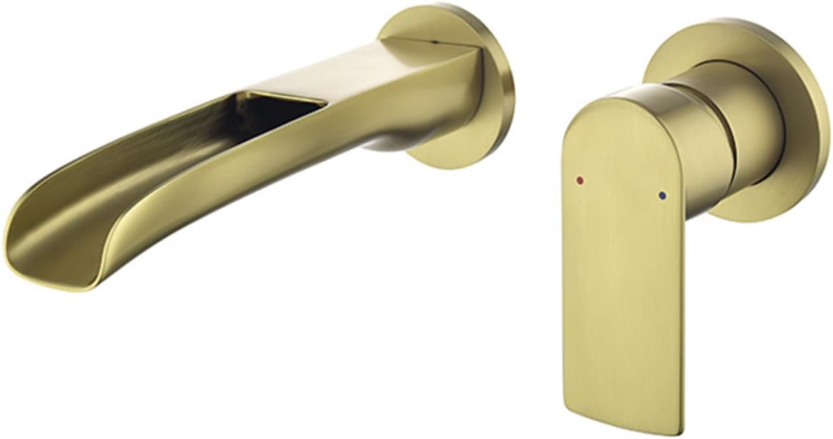 Wall Mount Waterfall Bathroom Faucet, Single Handle Bathroom Sink