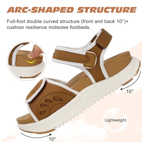 Image of ONCAI Walking Sandals Women,Arch Support Hiking Sandals with Orthotic Outdoor Footbed for Plantar Fasciitis,Water Athletic Platform Sandalias Mujer with 3 Adjustable Strap (US Size 6-12)