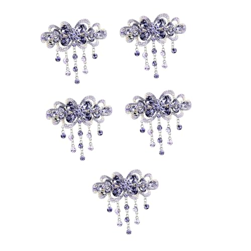 Barrettes à cheveux anti-glisse : lot de 5 pinces automatiques strass pour cheveux fins et épais