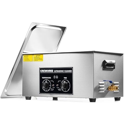 CREWORKS Ultrasonic Cleaner with Heater and Timer, 480W 22L Professional Ultrasonic Cleaning Machine, 5.8 gal Stainless Steel Cleaner with Knobs for Tool Jewelry Watch Glasses and More Cover