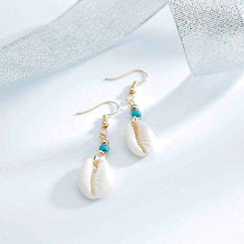 Olbye Cowrie Shell Earrings Turquoise Gold Earrings For Women And Girls Boho Earring Body Jewelry #TOP2