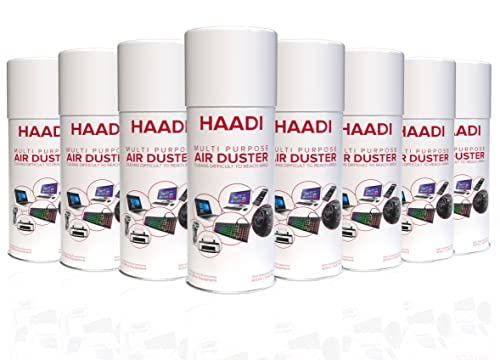 Air Duster Can Multi Purpose Spray Gun (Pack of 8) Invertible Compressed Gas Non-Contact Cleaner Portable Power Cleaner for Electronic Equipment & Difficult to Reach Areas-400 ml