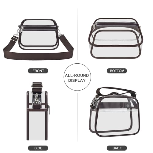 Image of Clear Bag for Stadium Events Clear Sports Fan Handbags Purses with Adjustbale Strap for Concerts Festivals Game Day