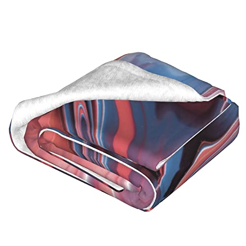 Couverture en peluche marbre rose OUSIKA 203x152 cm pour canapé et lit - 4