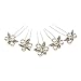 Produktbild VORCOOL 5 Stück Perle Strass Blume Haarnadeln(Weiß Silber)