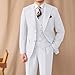3 Piece Suits Men White Tuxedo Dress Suit Classic Fit Jacket Blazer Vest Pants for Wedding Business Formal Fashion Grooms L