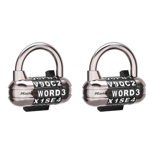 Image of Master Lock Locker Lock, Set Your Own Word Combination Padlock, Black, 2 Pack, 1534BLKEC2