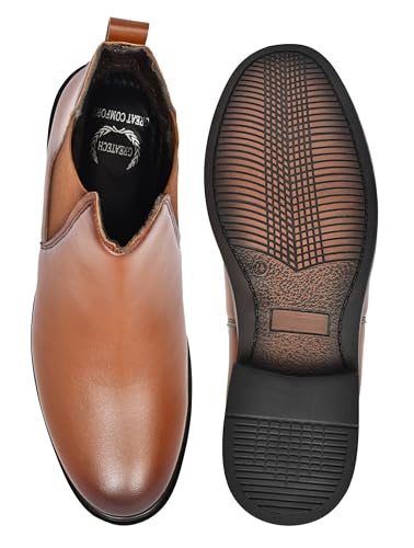 Image of GreaTech Men's Chelsea Boots | Premium Synthetic Leather Slip-On Formal Shoes for Men | Classic Ankle Boots with Anti-Slip Sole | Office, Party & Casual Wear