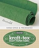 kraft-tex Roll Emerald Hand-Dyed & Prewashed: Kraft Paper Fabric, 18.5