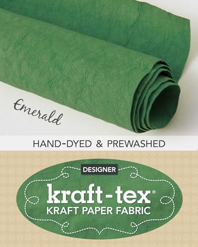 kraft-tex Roll Emerald Hand-Dyed & Prewashed: Kraft Paper Fabric, 18.5