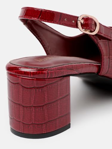 Image of Marc Loire Women's Pointed Toe Block Heel Pumps with Adjustable Slingback for Office, Party and Formal Occasions