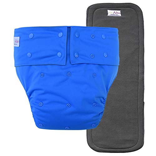 Reusable Adult Diapers for Women and Men – Teen Adult Special Needs Incontinence Cloth Diaper (Blue)