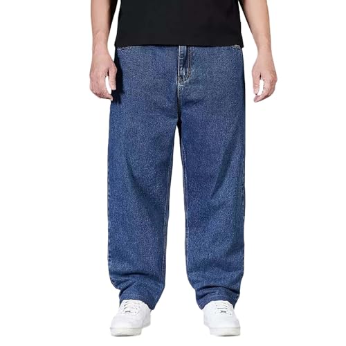 Jean homme coupe droite grande taille ample avec larges poches