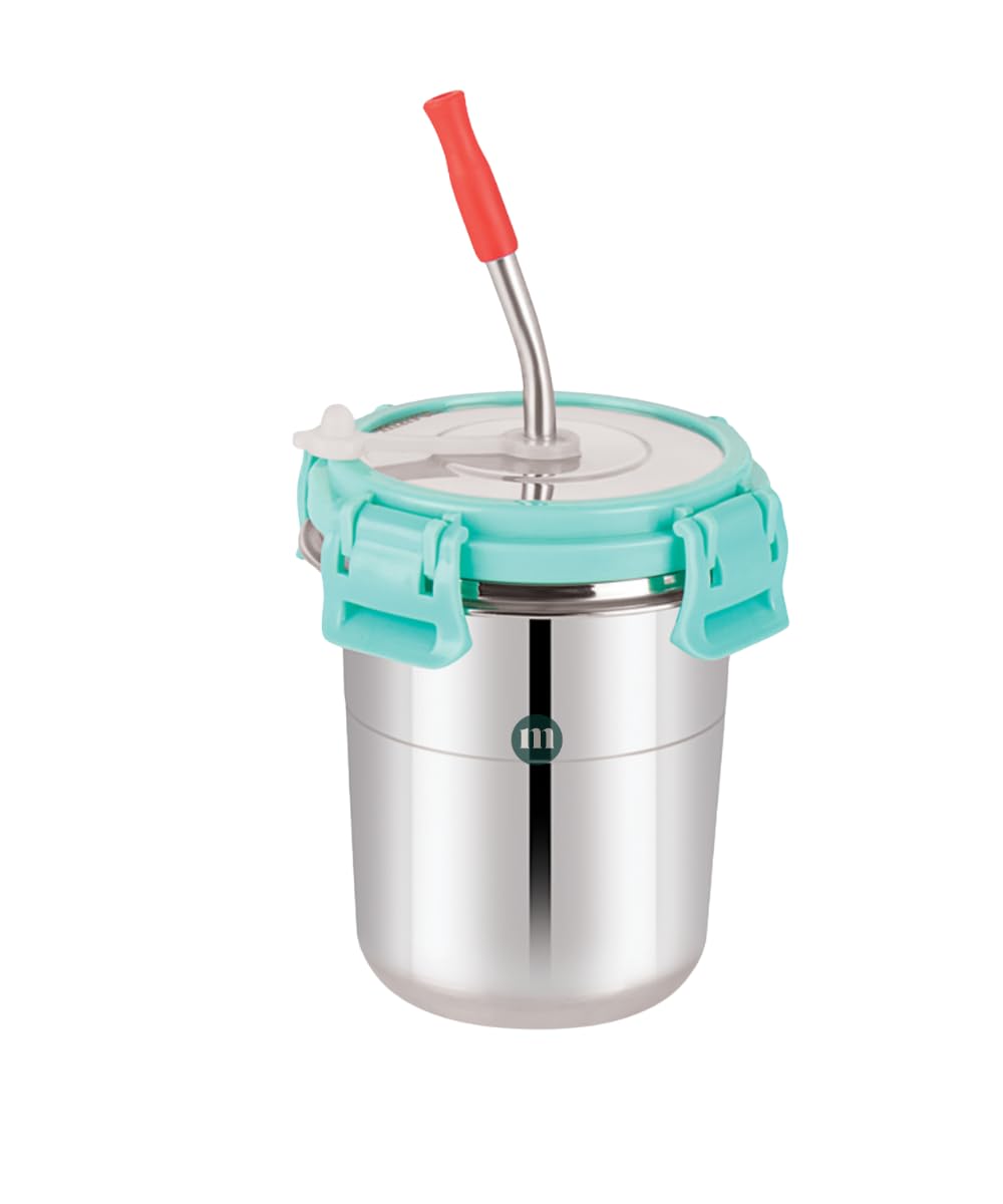 MARU Kids Stainless Steel Tumbler - 300ml Drink Cup with Straw, Easy-Secure Lid, Cleaning Brush, and Silicone Sleeve (Sea Green) - Great for Juices, Water, and More!-picture-28