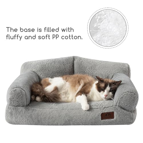 Hollypet Fluffy Plush Pet Cat Couch Soft Calming Pet Sofa Bed For Medium Small Cats And Dogs thumb #1