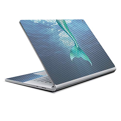 Image of MightySkins Carbon Fiber Skin for Microsoft Surface Book 2 13 inch (2017) - Im Really A Mermaid,Protective, Durable Textured Carbon Fiber Finish,Easy to Apply, Remove,