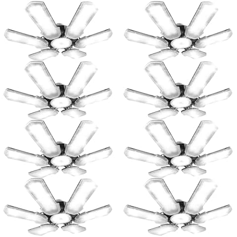 Eqquorva Led Garage Lights 8 Pack E26/E27 Garage Lights Super Bright Deformable LED Garage Ceiling Lights 150W Garage Lighting for Basement Barn Workshop Shop Cover