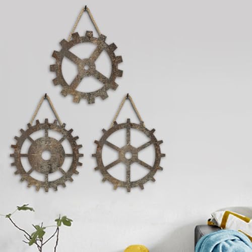Engranajes de madera ligeros y compactos estilo retro industrial 6