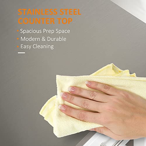 Homcom Kitchen Island Rolling Utility Trolley Cart With 2 Drawers Stainless Steel Top - White #TOP3