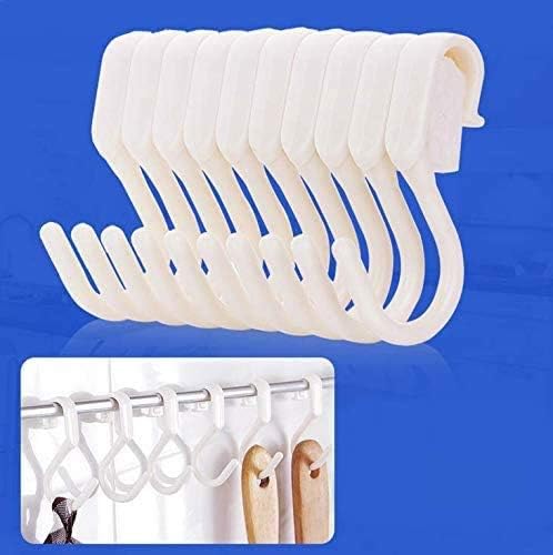 Losuya 10 Pack Plastic S Shape Clothing Baskets Hanger Hook Kitchen Bathroom Hanging Hooks, White