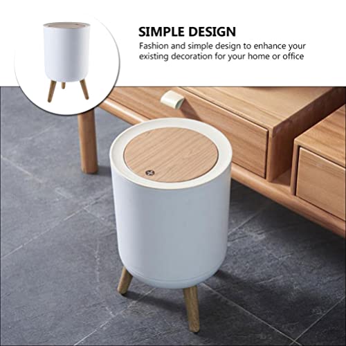 Angoily Trash Can Garbage Can With Press Top Lid Nordic Modern Waste Basket Plastic Trash Bin For Kitchen Bathroom Bedroom Living Room Office Outdoor #TOP4