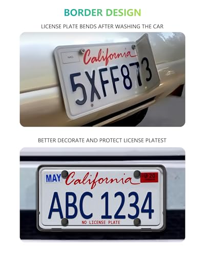 BGGTMO Front License Plate Bracket Holder- Bumper Car Tag Mounting Kit with Anti-Theft Hardware & Stainless Steel Zip Ties, JDM to US Compatible