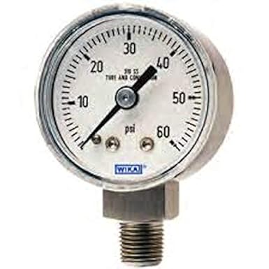 Manometro Hidraulico Wika 60 psi 4 pulgadas Conexion Inferior 1/2 NPT miniatura 1