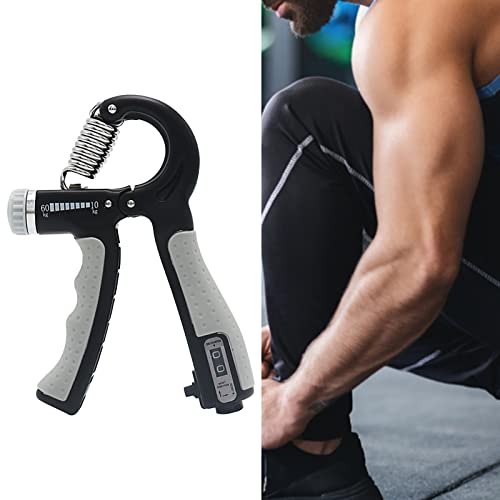 Hand Grip Strengthener Adjustable Resistance 22-132 lbs Forearm Exerciser, Grip Strength Trainer for Muscle Building and Injury Recovery for Athletes Green Black
