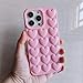 DMaos Compatible with iPhone 14 Pro Max Case for Women, 3D Pop Bubble Heart Kawaii Gel Cover, Cute Girly for iPhone14 Pro Max 6.7 inch - Baby Pink