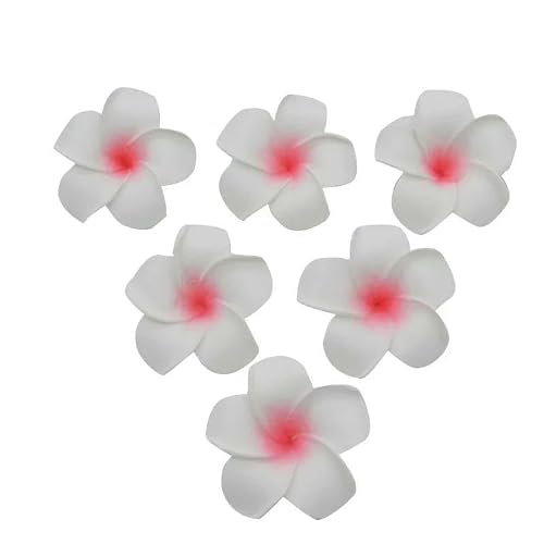 HFNCE Lot de 10 Fleurs artificielles en Mousse PE (Plumeria hawaïenne) de 9 cm, idéales pour coiffer des têtes, des œufs de Fleurs et décorer Mariages et fêtes.