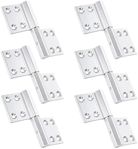 MOZCORN Lift Off Hinge 6 Pack Silver Door Hinges 4" Durable Flag Hinges, Right Handed, Rust-Resistant Indoor and Outdoor Hinges Detachable, Loading Capacity 50 Lbs