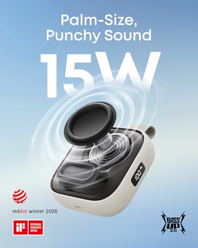 Image of Soundcore Anker Boom Go 3i Portable Bluetooth Speaker, 15W Punchy Sound, 24H Playtime, IP68, BassUp 2.0, Emergency Charging, Bluetooth 6.0, Waterproof Speaker for Hiking /Cycling /Camping (Beige)