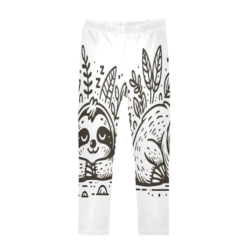 Toddler Girls Leggings Printed Yoga Pants Leggings Hand Drawn Sloth Sleeps for Kids
