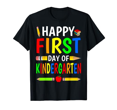 Happy First Day Of Kindergarten 2023 Kids Boys Girls Teacher T-Shirt