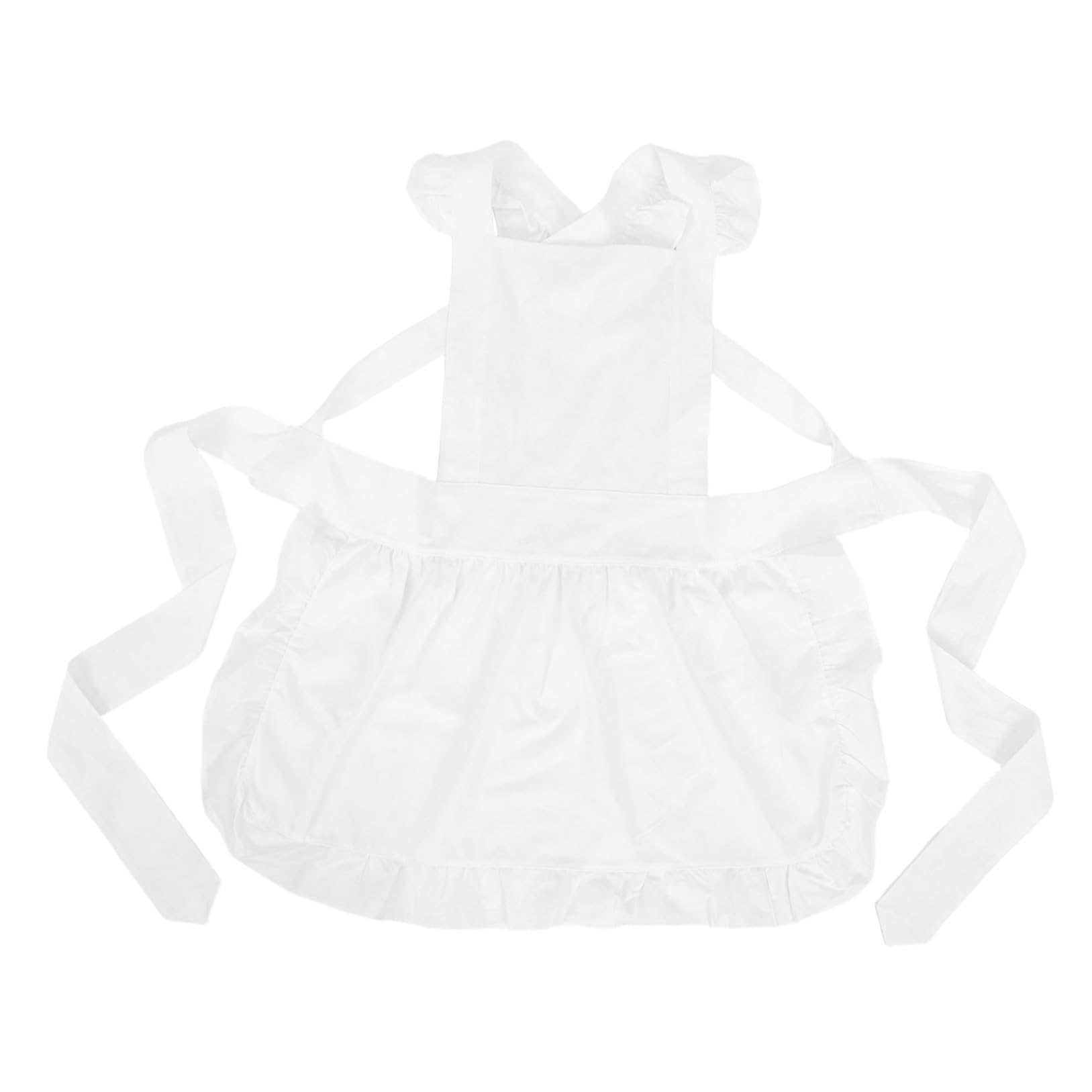TOYANDONA Grembiule da Cameriera Bianco da Donna con Tasche Regolabile 79,3 X 40 Cm, Grembiule da Servizio Retrò per Ristorante, Cucina e Pasticceria