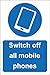 Produktbild Switch off all mobile phones Sicherheitsschild  selbstklebender Aufkleber, 200 mm x 150 mm