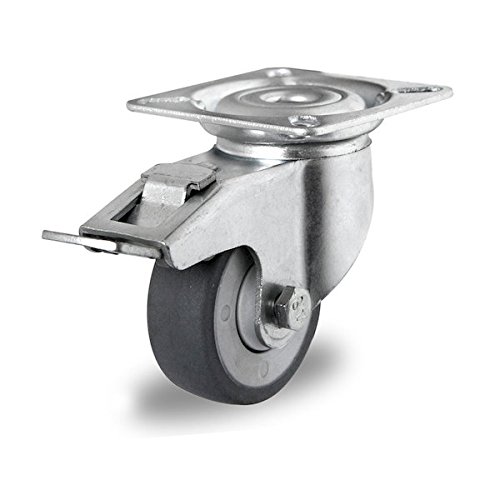 Lenkrolle mit Feststeller 50 mm Thermoplastischen Gummi Apparaterolle