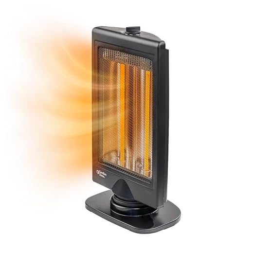 Comfort Zone CZHTV9 Oscillating Electric Halogen Radiant Heater with Slimline Flat Panel Design, Black