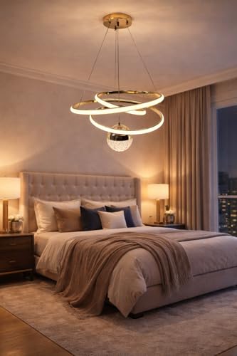 Image of Modern 20132 LED Pendant Chandelier Light | Warm White Decorative Lighting Fixture Contemporary Hanging Lamp | Ideal for Dining Room,Kitchen Island & Hall Living Room,