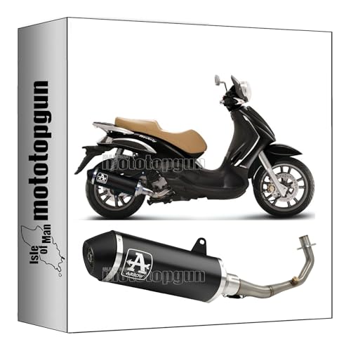 Tubo de escape de aluminio negro Arrow Urban para Piaggio Beverly 400 Tourer
