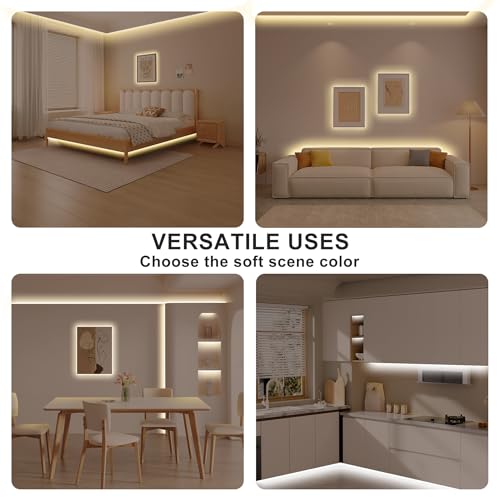 Image of 16.4ft Smart LED Strip Light, Tunable White 2700K-6500K Dimmable Bright WiFi COB Light Compatible with Alexa and Google for Kitchen Cabinet, Room