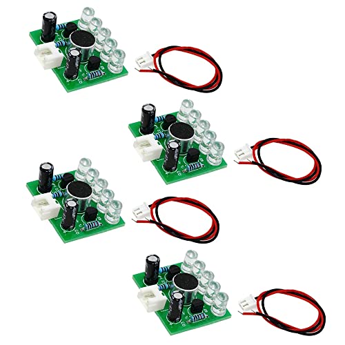 Treedix Kit de producción de bricolaje de melodía LED azul activado por voz Kit de producción de soldadura de práctica de entrenamiento de 5 mm Cover