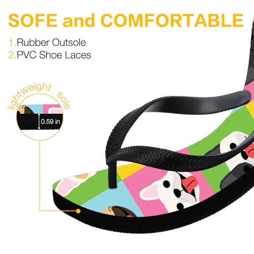 Flip Flops for Women Men Beach Waterproof Non-Slip Rubber Comfortable Cushion Walking Flat Thong Sandals Yoga Mat Vacation Pool Bathroom Shower Shoes Casual Summer Two-Tone Slippers2
