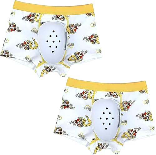 2pc Breathable Post Circumcision Underwear for Boys, Surgery Recovery Pants, Healing Support Boxer Shorts(Yellow,M-Medium)