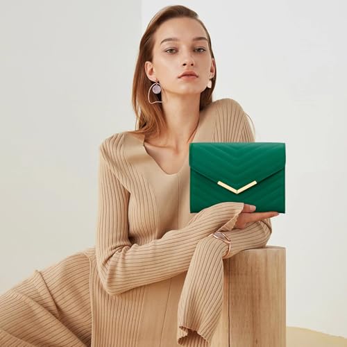 Image of KKXIU Women Formal Vegan Leather Evening Envelope Clutch Purses and Handbags for Party Wedding Prom Bridal