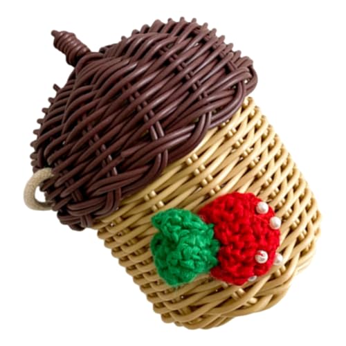 BESTYASH Nussförmige Mini Strohtasche Damen Handgewebte...