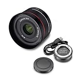 Con amplios accesorios: contraluz, tapa de objetivo, tapa de bayoneta, estuche de almacenamiento, instrucciones, 1 estación de lente Samyang, 1 cable USB